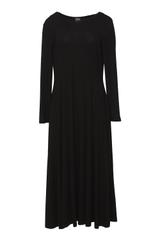 Elastyczna czarna sukienka z miękkiej dzianiny