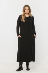 Elastyczna czarna sukienka z miękkiej dzianiny