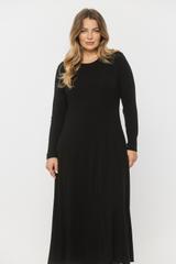 Elastyczna czarna sukienka z miękkiej dzianiny