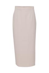 Elegancka beżowa spódnica midi o ołówkowym kroju