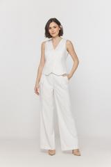 Elegancka kamizelka ecru w garniturowym stylu