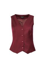 Elegancka kamizelka z bordowej tkaniny kostiumowej