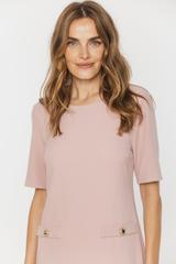 Elegancka pastelowa sukienka z podszewką