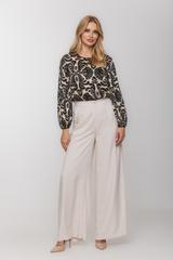 Elegancka wiskozowa bluzka z bufiastym rękawem