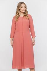 Elegancka zwiewna sukienka midi z kontrafałdą