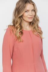 Elegancka zwiewna sukienka midi z kontrafałdą