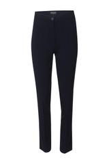 Eleganckie granatowe spodnie w kant ze zwężaną nogawką