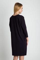 Grafitowa sukienka z rękawem 3/4