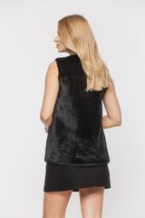 Futerkowa czarna bluzka bez rękawa