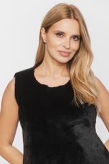 Futerkowa czarna bluzka bez rękawa