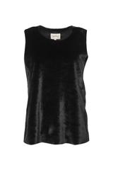 Futerkowa czarna bluzka bez rękawa