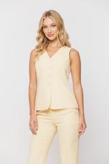 Garniturowa żółta kamizelka z podszewką