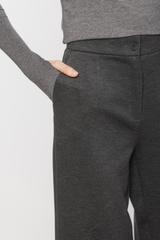 Grafitowe spodnie o długości midi z mankietem