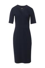 Granatowa sukienka na lato z dzianiny wiskozowej