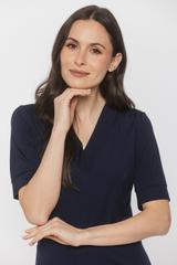 Granatowa sukienka na lato z dzianiny wiskozowej