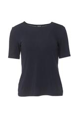 Granatowy klasyczny t-shirt z domieszką wełny