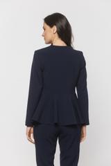Granatowy kobiecy żakiet podkreślający talię