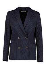 Granatowy żakiet z grubej dzianiny