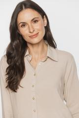 Jasnobeżowa koszula z lekkiej tkaniny wiskozowej