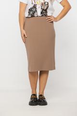 Jasnobrązowa dopasowana spódnica z elastycznego materiału