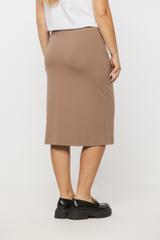 Jasnobrązowa dopasowana spódnica z elastycznego materiału