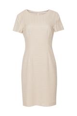 Klasyczna beżowa sukienka w stylu Chanel