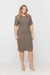 Klasyczna sukienka w kratkę z czystej wełny