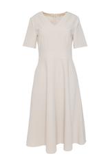 Klasyczna wizytowa sukienka z krótkim rękawem