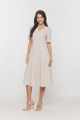 Klasyczna wizytowa sukienka z krótkim rękawem