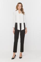 Klasyczne czarne spodnie w kant z gładkiej tkaniny