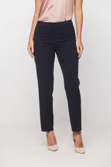 Klasyczne granatowe spodnie z tkaniny garniturowej