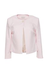 Klasyczny jasnoróżowy żakiet z zapięciem na jeden guzik