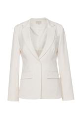 Klasyczny śmietankowy żakiet z zapięciem na jeden guzik