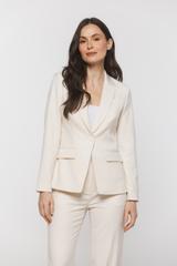 Klasyczny śmietankowy żakiet z zapięciem na jeden guzik