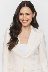 Klasyczny śmietankowy żakiet z zapięciem na jeden guzik