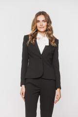 Klasyczny żakiet z tkaniny w czarnym kolorze