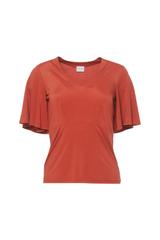 Kobieca dzianinowa bluzka z rozkloszowanym rękawkiem