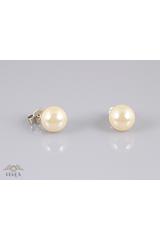 Małe kolczyki z beżowej masy perłowej