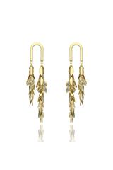 Złote wyjściowe kolczyki z delikatnymi cyrkoniami