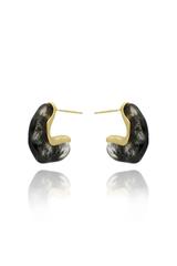 Urocze czarne kolczyki ze szkła fasetowanego