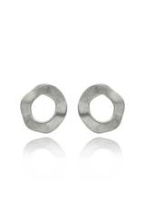 Kolczyki srebrne w kształcie nieregularnego koła