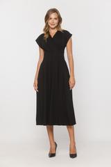 Black knitted midi wrap dress