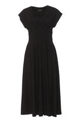 Black knitted midi wrap dress
