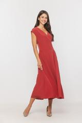 Carmine red wrap dress