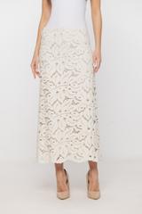 Koronkowa bawełniana spódnica w kolorze ecru