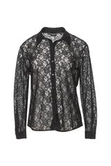 Koronkowa koszula czarna o prostym i eleganckim fasonie