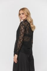 Koronkowa koszula czarna o prostym i eleganckim fasonie