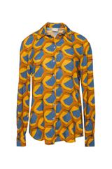 Koszula z tkaniny wiskozowej w kontrastowe wzory