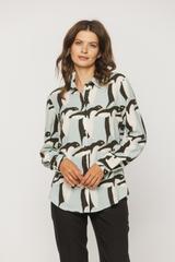 Koszula z wiskozy o prostym fasonie z długim rękawem