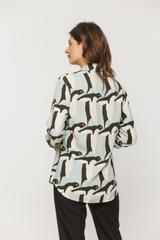 Koszula z wiskozy o prostym fasonie z długim rękawem